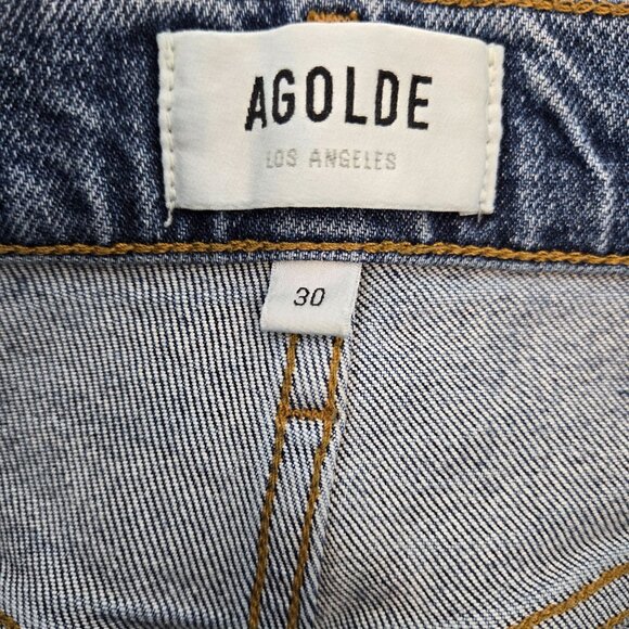 Agolde Riley High Rise Straight Crop Jeans in Frequency Wash Size 30 - Picture 3 of 7